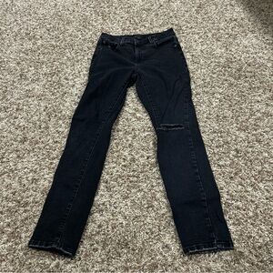 Banana Republic High Rise Skinny Black Distressed Size 26/2